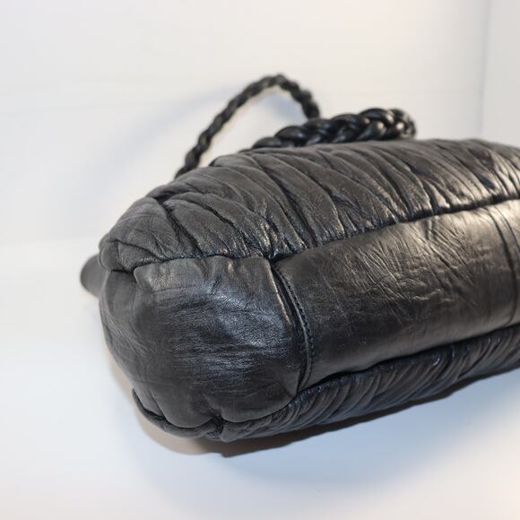 Steven by Steve Madden Black Satchel w/ Gold Hardware & Braided Straps - Picture 4 of 8